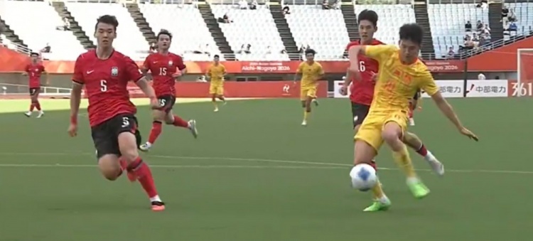 半场-U23国足1-1韩国U23 王钰栋单刀破门毛伟杰献助攻徐彬送角球